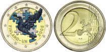 Finland 2 Euros - Anniversary of UNO - Colorised - 2005