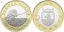 Finland 5 Euro The Beaver in Satkunta - 2015