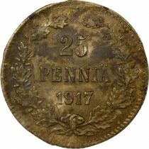 Finland Nicholas II - 25 Silver Pennia - 1917 Helsinki S