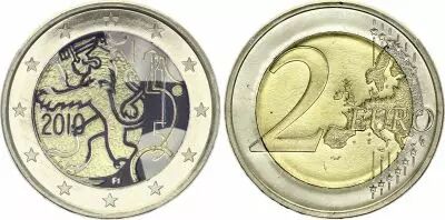 Finlande 2 Euros - Cr�ation de la Rahapaja - Coloris�e - 2010