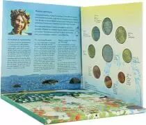 Finlande Coffret BU Euro 2004 FINLANDE - Moomin (2 ? comm&eacute;mo 2004 + m&eacute;daille)