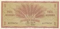 Finlandia 1 Markka - Wheat Ears - Arms - 1963 - Serial AI