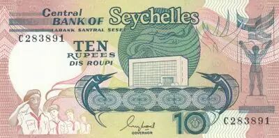 Finlandia 10 Rupees - Central Bank of Seychelles - 1989 - Serial C
