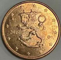 Finlandia 5 centimes circulation Finlande 2019 - Finlande Lion