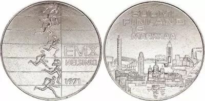 Finnland 10 markkaa,  Championnat d\'Europe d\'athl�tisme - 1971
