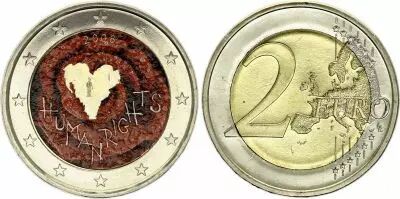 Finnland 2 Euros - 60th anniversary of the Universal Declaration of the Human Rights at the UNO - Colorised - 2008