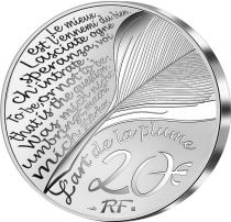 France - Monnaie de Paris 20 Euros Argent Haut Relief BE France 2022 - Molière - L\'Art de la Plume 2022