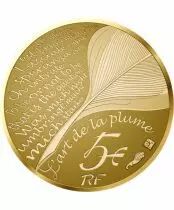 France - Monnaie de Paris 5 Euros Or BE France 2022 - Moli&egrave;re - L\'Art de la Plume 2022