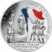 France - Monnaie de Paris 50 Euros Argent Coloris&eacute; France 2019 - Le Drapeau fran&ccedil;ais - Avec la marseillaise