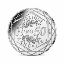 France - Monnaie de Paris 50 Euros Argent Coloris&eacute; France 2019 - Le Drapeau fran&ccedil;ais - Avec la marseillaise