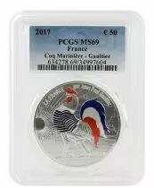 France - Monnaie de Paris 50 Euros Argent COULEUR France 2017 - Coq Marini&egrave;re  La France par JP Gaultier (Vague 1)