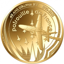 France - Monnaie de Paris Alpha Jet et Patrouille de France - 50 Euros Or (1/4 Oz) BE 2021 FRANCE (MDP)