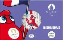France - Monnaie de Paris Bienvenue - 50 Euros Argent Couleur FRANCE 2023 (MDP) - Les Phryges - Les Mascottes de Paris 2024 - Va