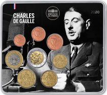 France - Monnaie de Paris De Gaulle - Miniset  BU FRANCE 2020 (MDP) - comprend la 2 ? commémorative 2020