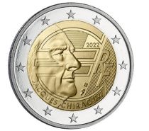 France - Monnaie de Paris Jacques Chirac pièce 2 euros Commémo - UNC FRANCE 2022 - 20 ans de l\'EURO