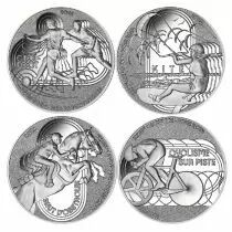 France - Monnaie de Paris Jeux Olympiques et paralympiques PARIS 2024 - LOT 4 X 10 ? Argent BE FRANCE 2022 - PARIS 2024 - Cyclis
