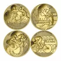 France - Monnaie de Paris Jeux Olympiques et paralympiques PARIS 2024 - LOT 4 X 50 Euros OR BE FRANCE 2022 - PARIS 2024 - Cyclis