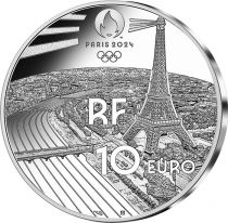 France - Monnaie de Paris Jeux Olympiques PARIS 2024 - 10 ? Argent BE FRANCE 2022 - PARIS 2024 - Cyclisme sur piste - COLLECTION