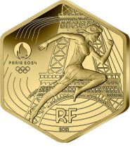 France - Monnaie de Paris Jeux Olympiques PARIS 2024 - 250 Euros OR FRANCE 2021 - pièce hexagonale