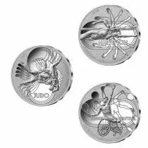 France - Monnaie de Paris Jeux Olympiques PARIS 2024 - LOT 3 X 10 ? Argent BE FRANCE 2021 - PARIS 2024 - JUDO - NATATION - TENNI