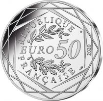 France - Monnaie de Paris Le Grand Schtroumpf - 50 Euros Argent Couleur FRANCE 2020 (MDP) - Les Schtroumpfs