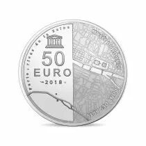 France - Monnaie de Paris Le Louvre et le Pont des Arts - 50 Euros 5 Oz Argent BE 2018 FRANCE (MDP)