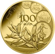 France - Monnaie de Paris Le Nouveau Franc - 100 Euros OR (1/2 Oz) Semeuse BE 2020 FRANCE (MDP)