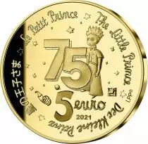 France - Monnaie de Paris Le Petit Prince et les &eacute;toiles - 5 Euros 1/2 g. Or BE FRANCE 2021 75 ans du Petit Prince