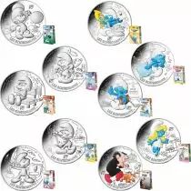 France - Monnaie de Paris Les 10 x 10 Euros Argent France 2020 (MDP) - LES SCHTROUMPFS (Vague 1)