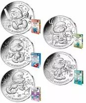 France - Monnaie de Paris Les 5 x 10 Euros Argent France 2020 (MDP) - LES SCHTROUMPFS (Vague 2)