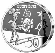 France - Monnaie de Paris Lucky Luke et les Dalton - 50 Euros Argent Coloris&eacute; BE FRANCE 2021 (MDP)