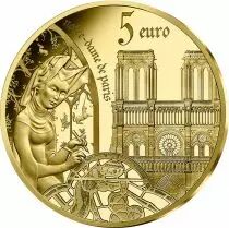 France - Monnaie de Paris Notre Dame de Paris & l\'&eacute;poque Gothique - Europa Star 5 Euros Or BE FRANCE 2020 (MDP)