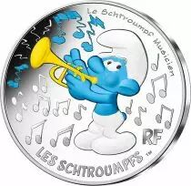 France - Monnaie de Paris Schtroumpf Musicien - 10 Euros Argent Couleur FRANCE 2020 (MDP) - Les Schtroumpfs - Vague 2