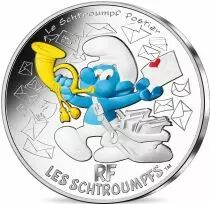 France - Monnaie de Paris Schtroumpf Postier - 10 Euros Argent Couleur FRANCE 2020 (MDP) - Les Schtroumpfs