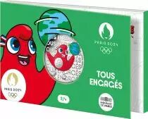 France - Monnaie de Paris Tous Engag&eacute;s - 50 Euros Argent Couleur FRANCE 2023 (MDP) - Les Phryges - Les Mascottes de Paris 2024 -