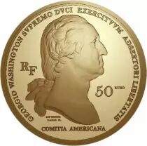France - Monnaie de Paris Washington devant Boston - Histoire de l\'Humanit&eacute; 50 Euros Or BE FRANCE 2021 (MDP)