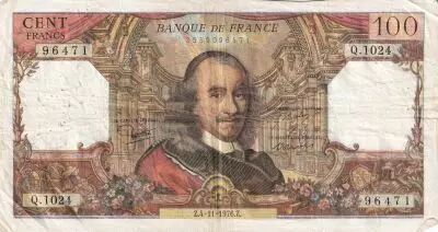 France  100 Francs - Corneille - 04-11-1976 - Serial Q.1024