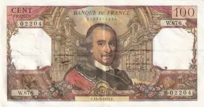 France  100 Francs - Corneille - 15-05-1975 - Serial W.876