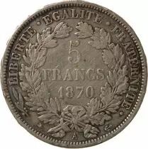 France  5 FRANCS ARGENT CERES WITH LEGEND 1870 A PARIS