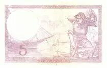 France  5 Francs Modified helmeted woman - 17-08-1939- Serial V.61183 - F.04.06
