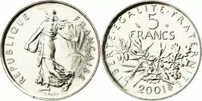 France  5 Francs Woman sowing seed - 2001