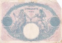 France  50 Francs - Blue and Rose - 06-01-1925 - Serial W.11448 - P.64