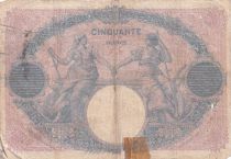 France  50 Francs - Blue and Rose - 29-05-1911 - Serial X.4022 - P.64