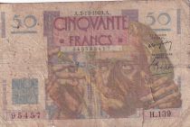 France  50 Francs - Le Verrier - 03-11-1949 - Serial H.139 - P.127