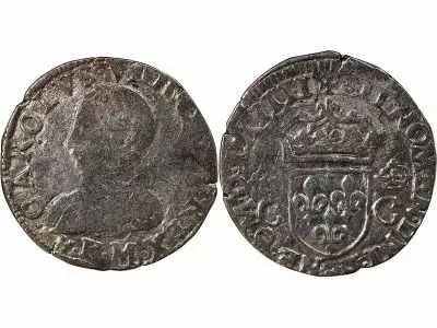 France  CHARLES IX - TESTON ARGENT, 2nd TYPE - 1564 K BORDEAUX