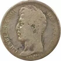 France  Charles X - Silver Franc, 5 leaves - 1827 Q Perpignan