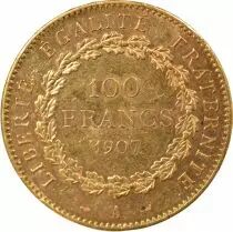 France  Genius - 100 Gold Francs, Liberté Egalité Fraternité - 1907 A Paris