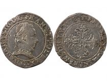 France  HENRI III - 1/2 FRANC WITH FLAT COLLAR 1578  G POITIERS