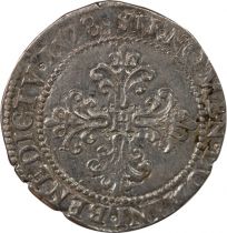 France  HENRI III - 1/2 FRANC WITH FLAT COLLAR 1578  G POITIERS