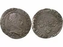 France  HENRI III - 1/2 FRANC WITH FLAT COLLAR 1581 I LIMOGES